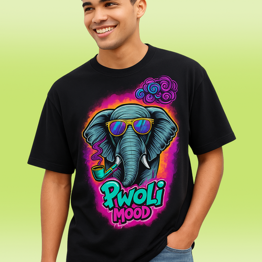 Pwoli Mood Unique Print Black Oversized T | 240 GSM | T1