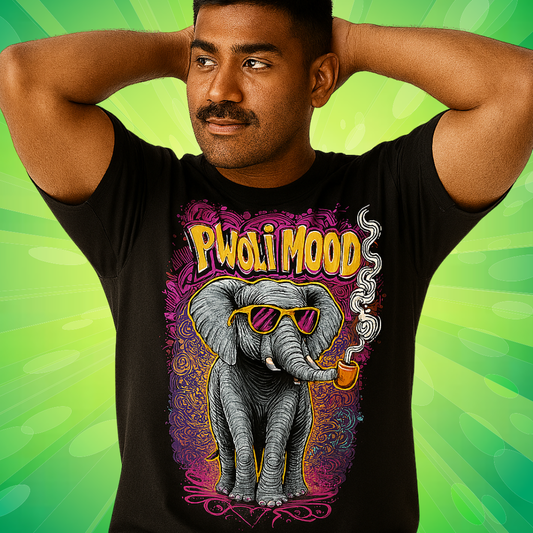 Pwoli Mood Unique Print Black Oversized T | 240 GSM | T5