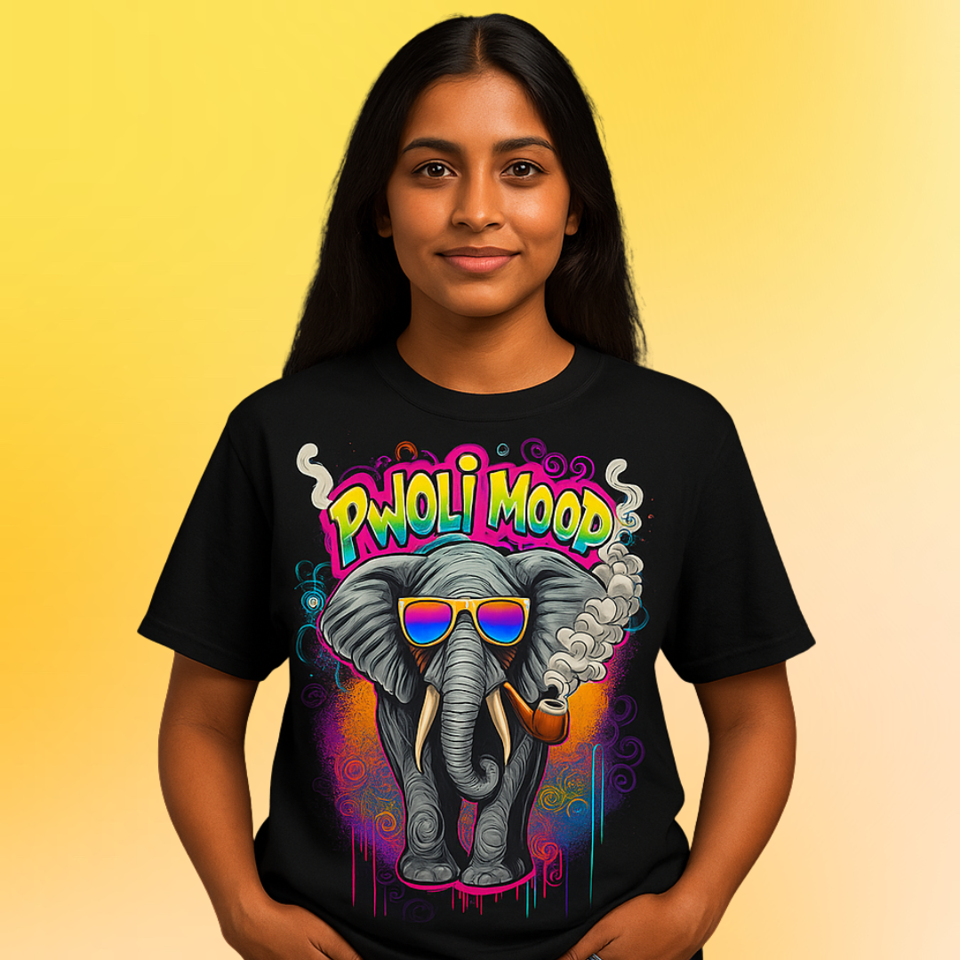 Pwoli Mood Unique Print Black Oversized T | 240 GSM | T2