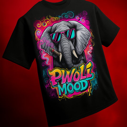 Pwoli Mood Unique Print Black Oversized T | 240 GSM | T3