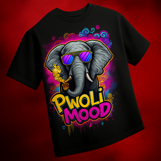 Pwoli Mood Unique Print Black Oversized T | 240 GSM | T4