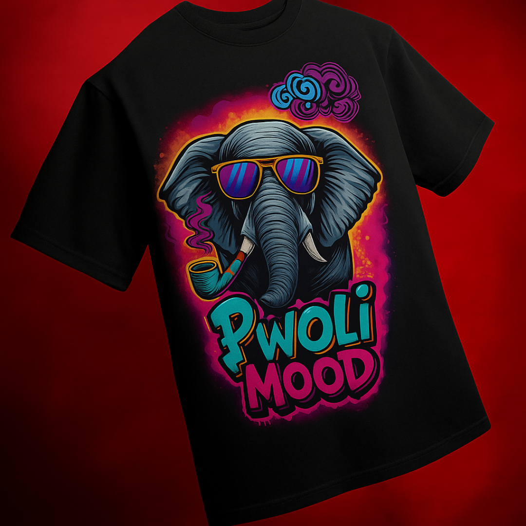 Pwoli Mood Unique Print Black Oversized T | 240 GSM | T1