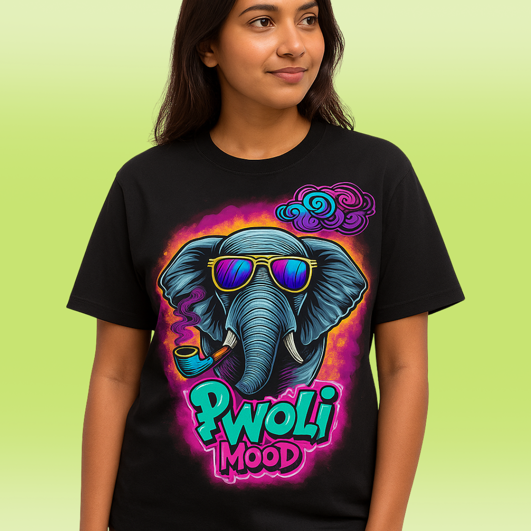 Pwoli Mood Unique Print Black Oversized T | 240 GSM | T1