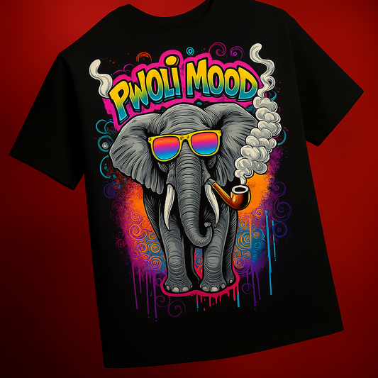 Pwoli Mood Unique Print Black Oversized T | 240 GSM | T2