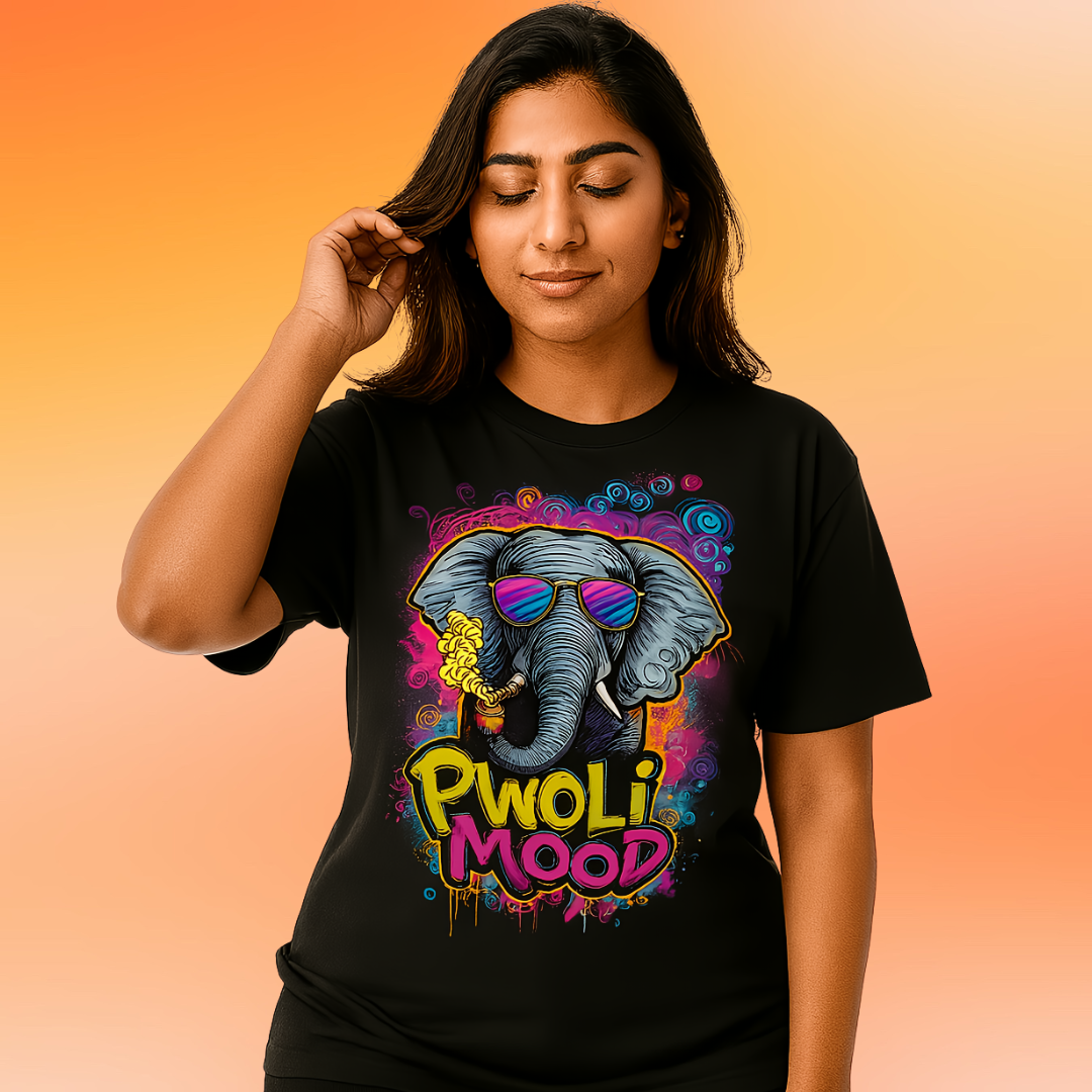 Pwoli Mood Unique Print Black Oversized T | 240 GSM | T4
