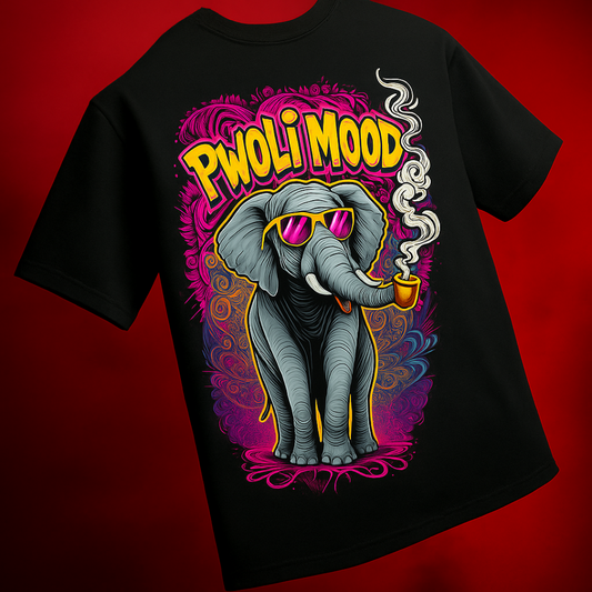 Pwoli Mood Unique Print Black Oversized T | 240 GSM | T5